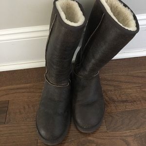 Brown leather Uggs